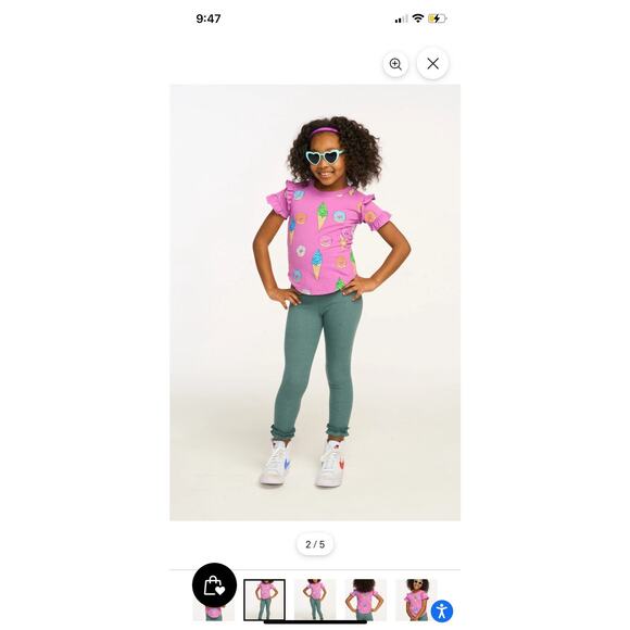 Girl's Shirts & Tops Chaser Kids Multi Ice cream Tee (Little Kid Size 7 - Picture 1 of 8
